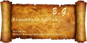 Bienenfeld Géza névjegykártya