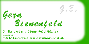 geza bienenfeld business card